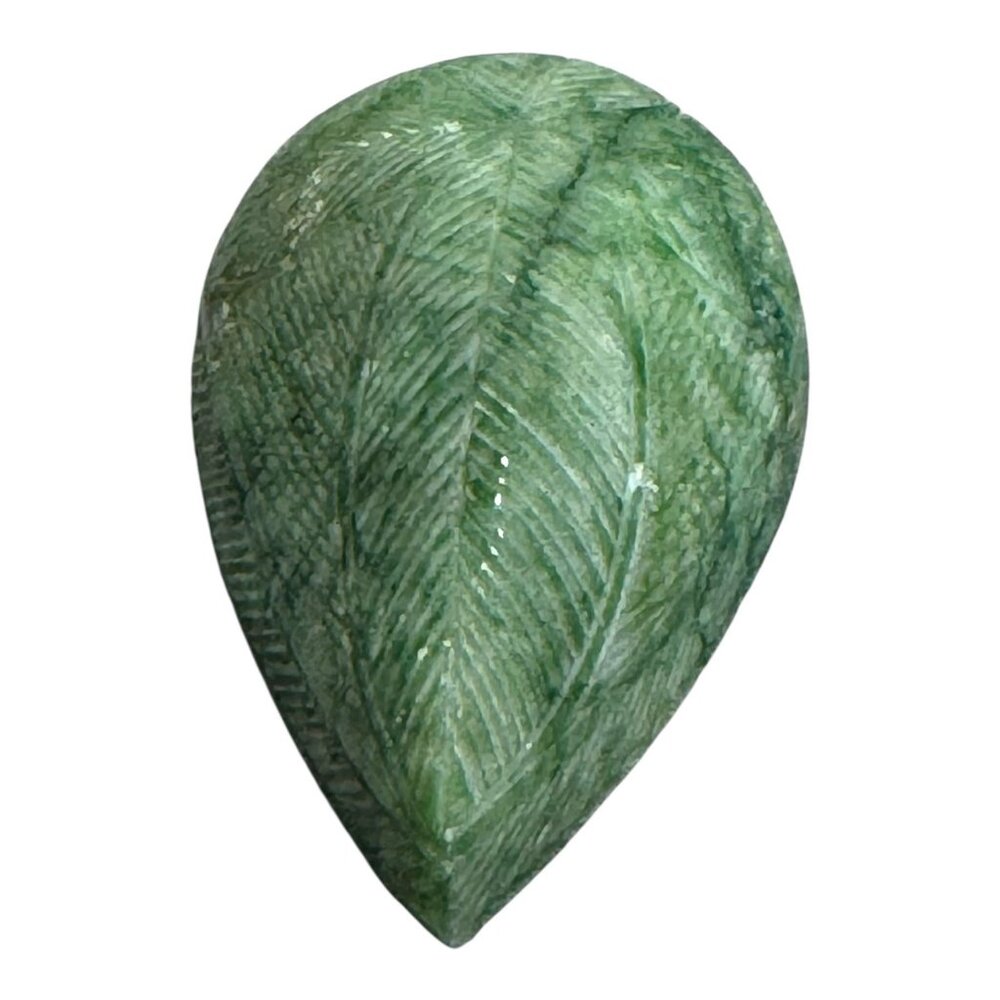 Natural Carved Emerald Large Pear Green 555 Ct Gemstone Jewelry Crafts Teardrop